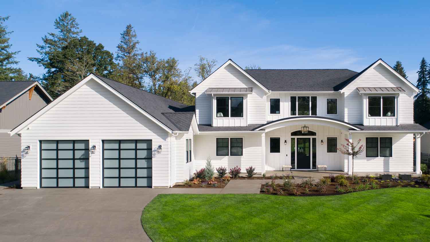 white modern luxury farmhouse