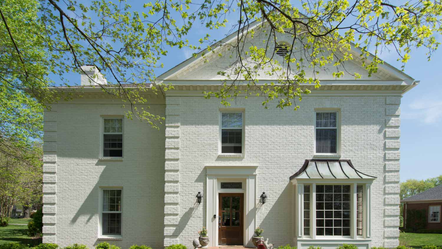 White brick house