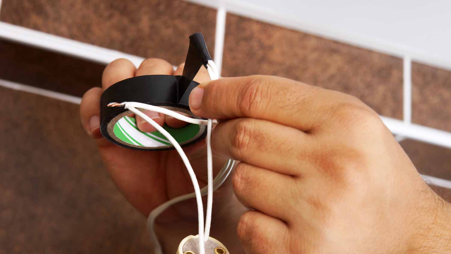 Electrician connecting wires
