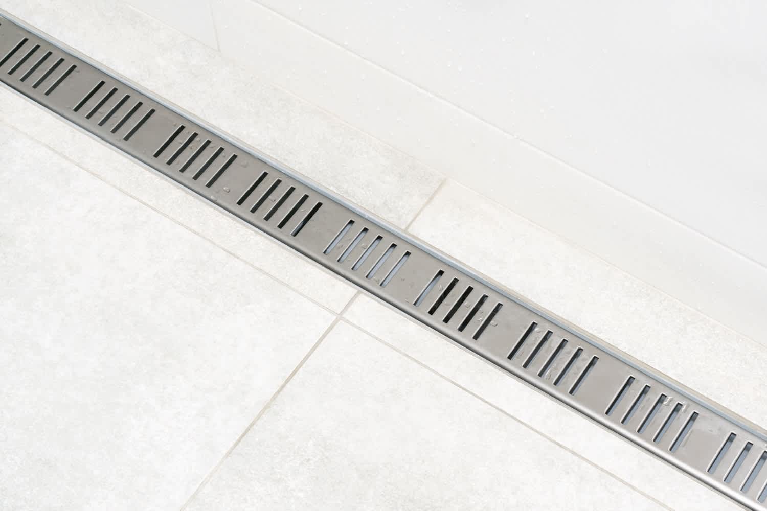 linear drain system in shower