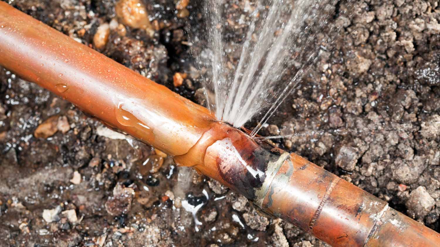 Cracked copper main pipe