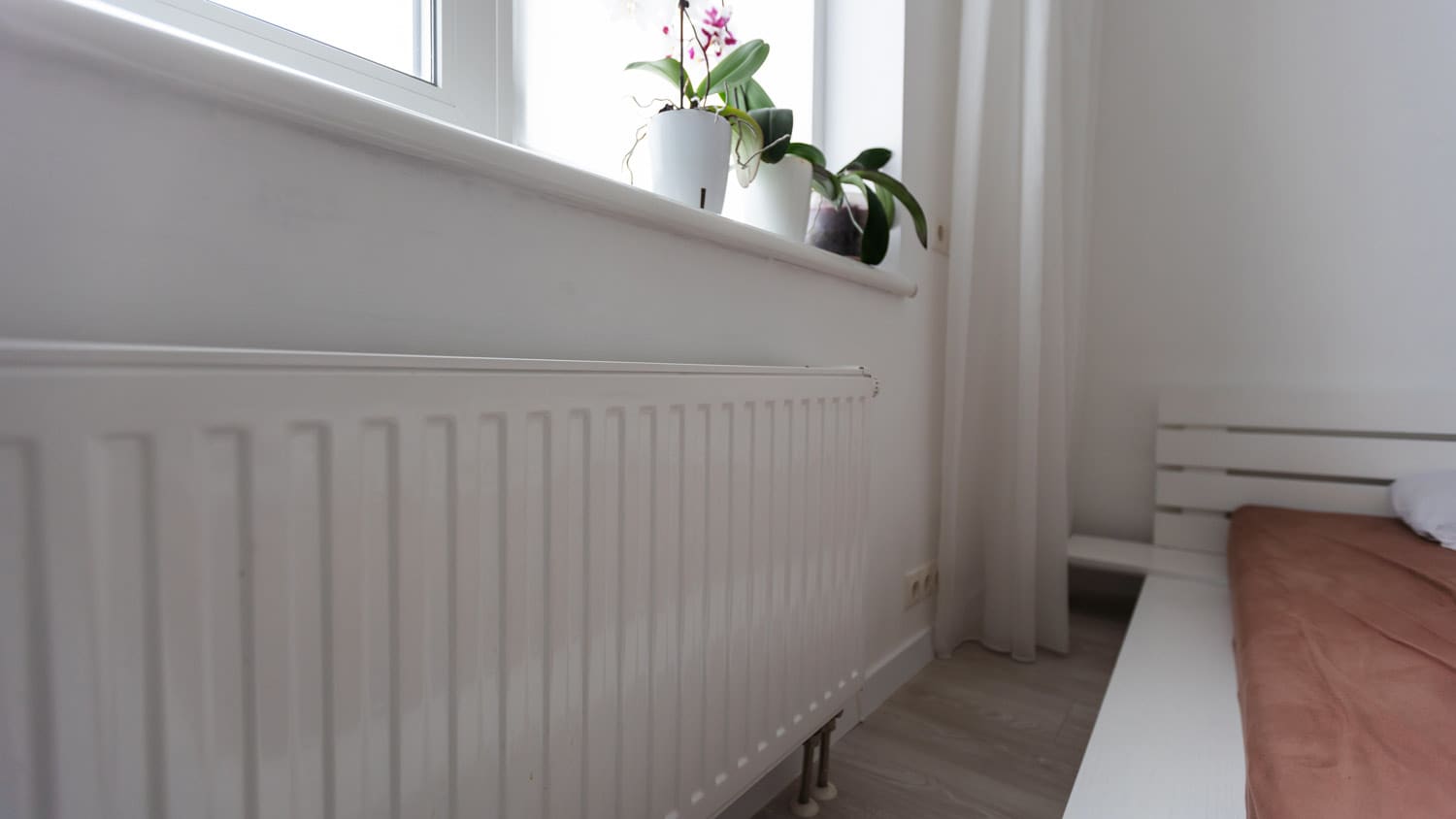 modern electric heater in home