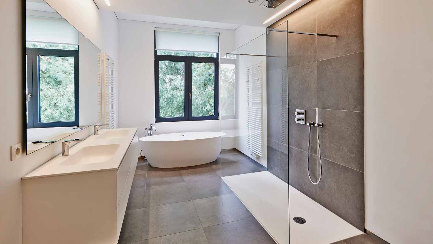 A luxury modern bathroom