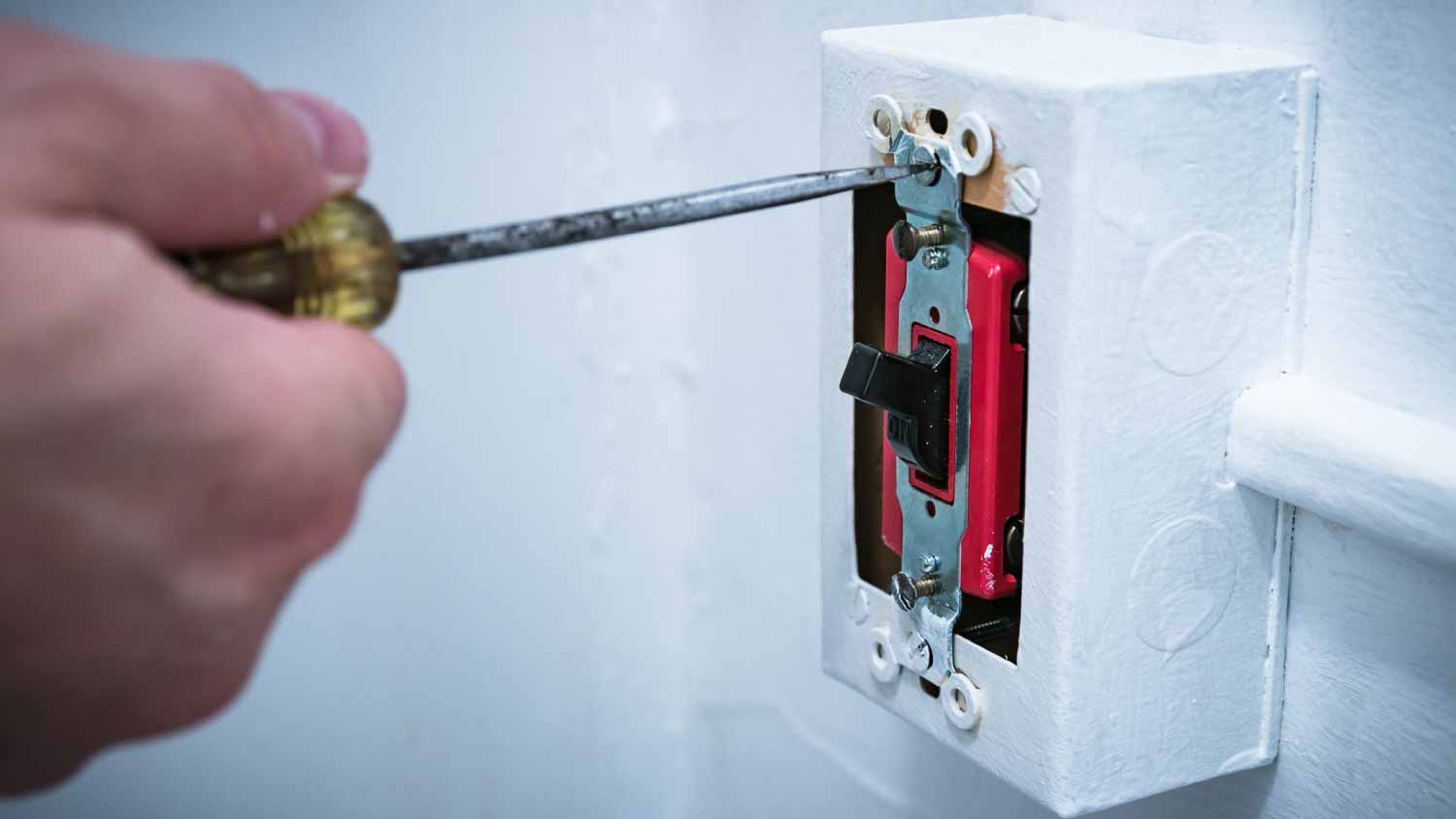 Man using screwdriver
