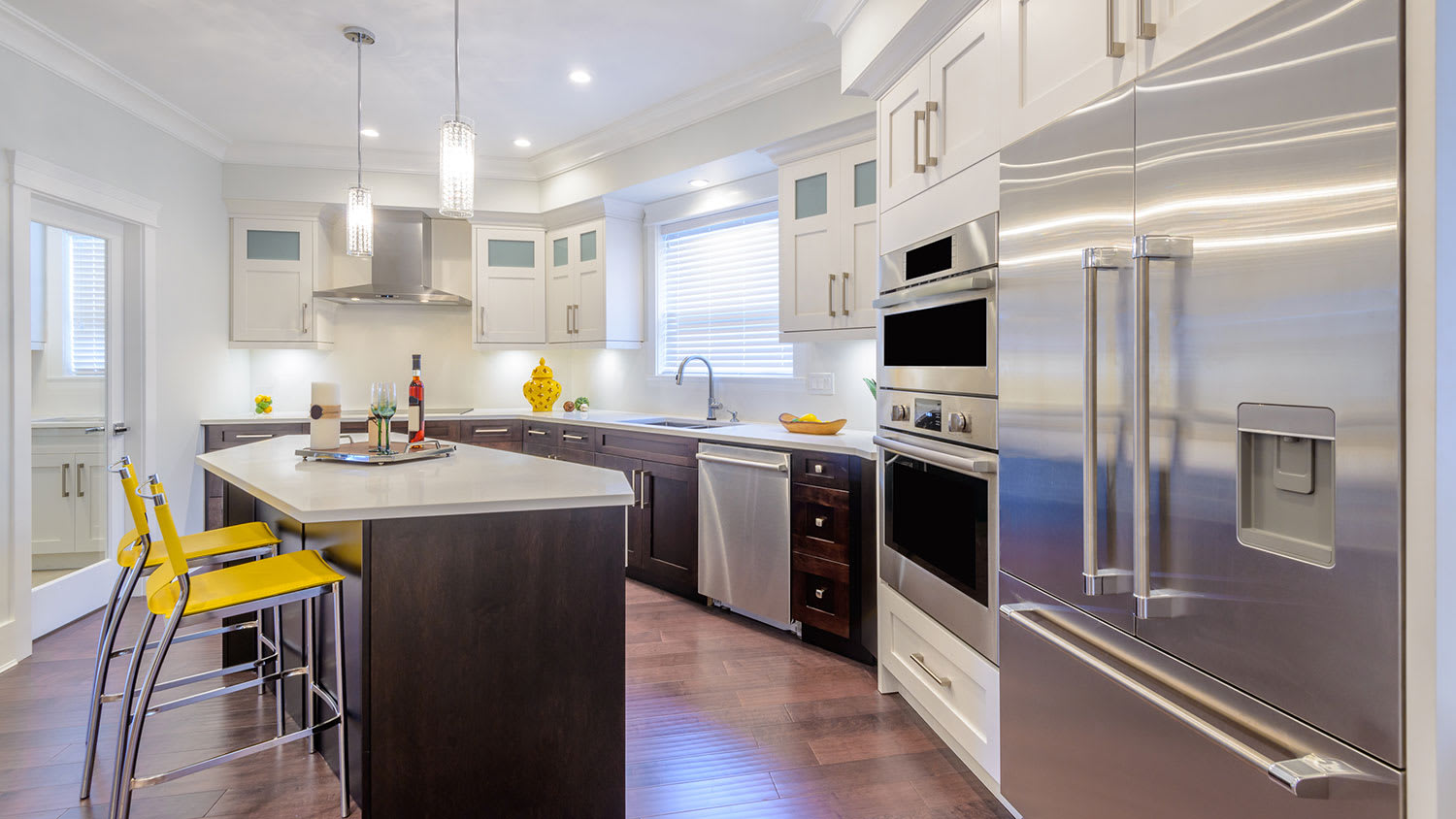 Kitchen with stainless steel appliances