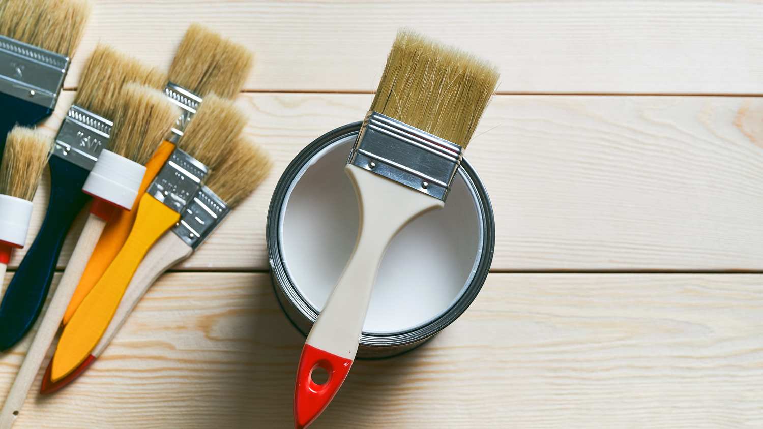 Clean paint brushes and paint bucket