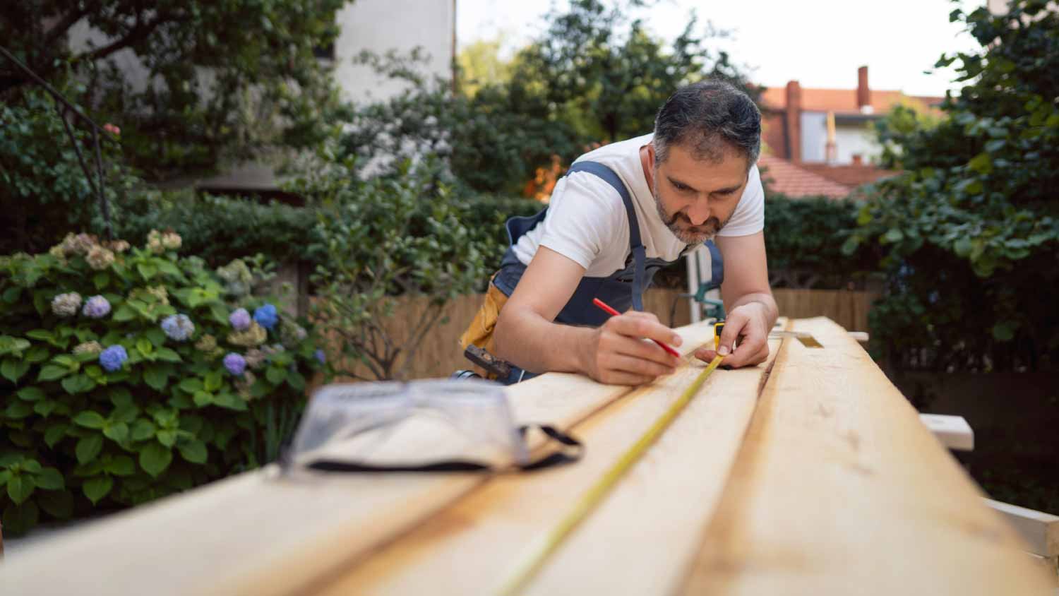 Man working on a new home improvement project