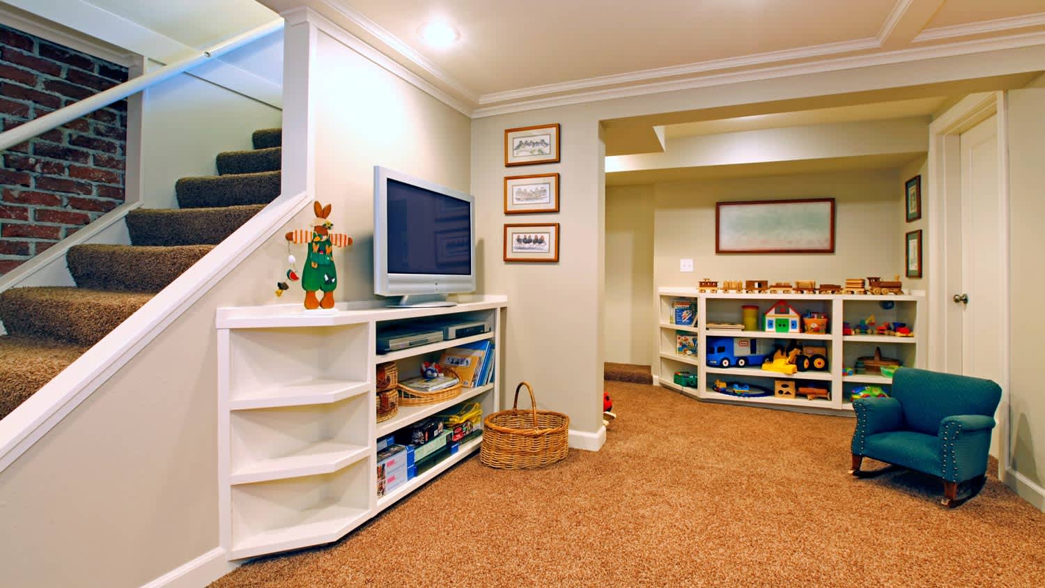 The basement of a house used as a playroom