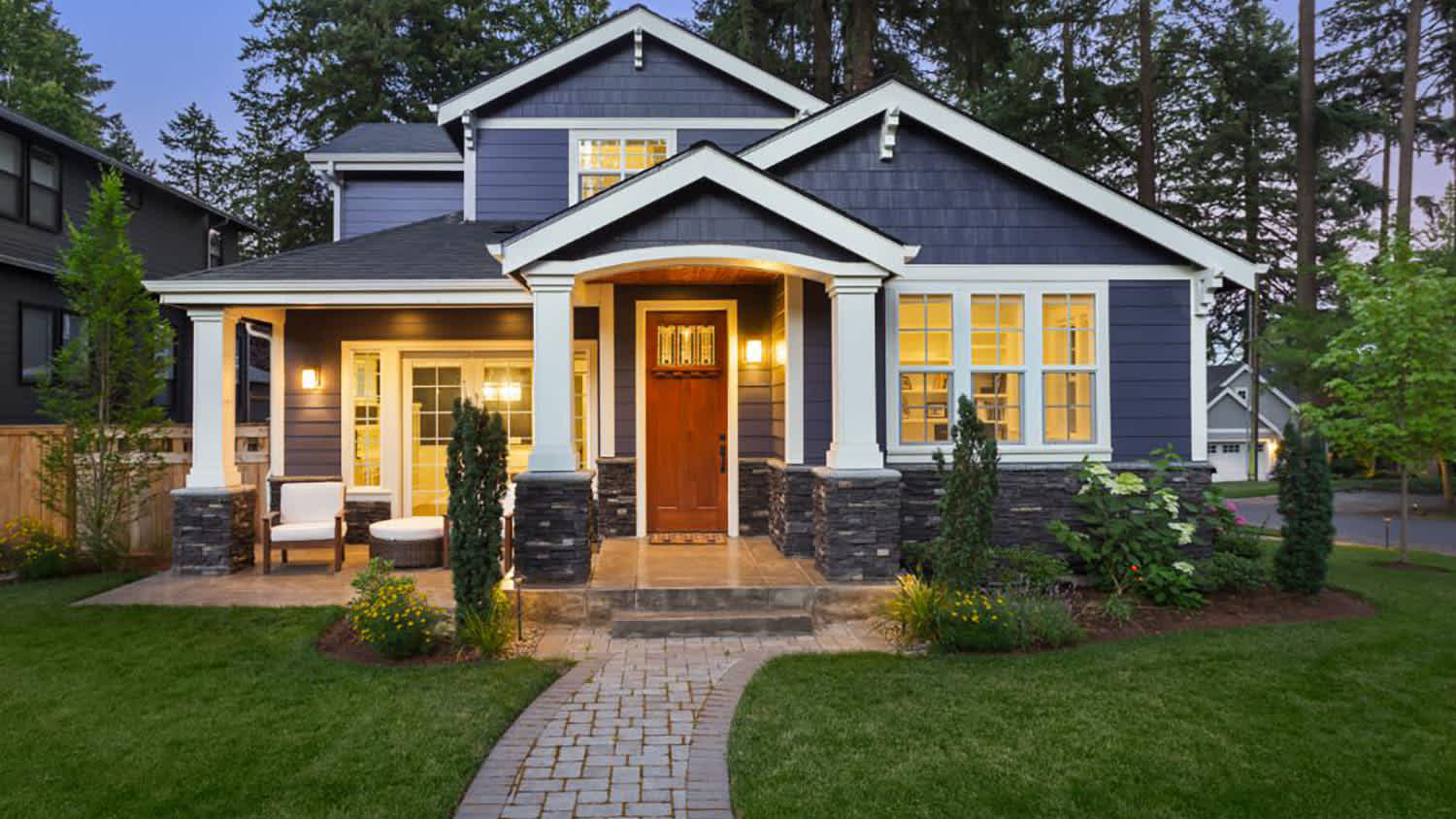 Front view of modern house