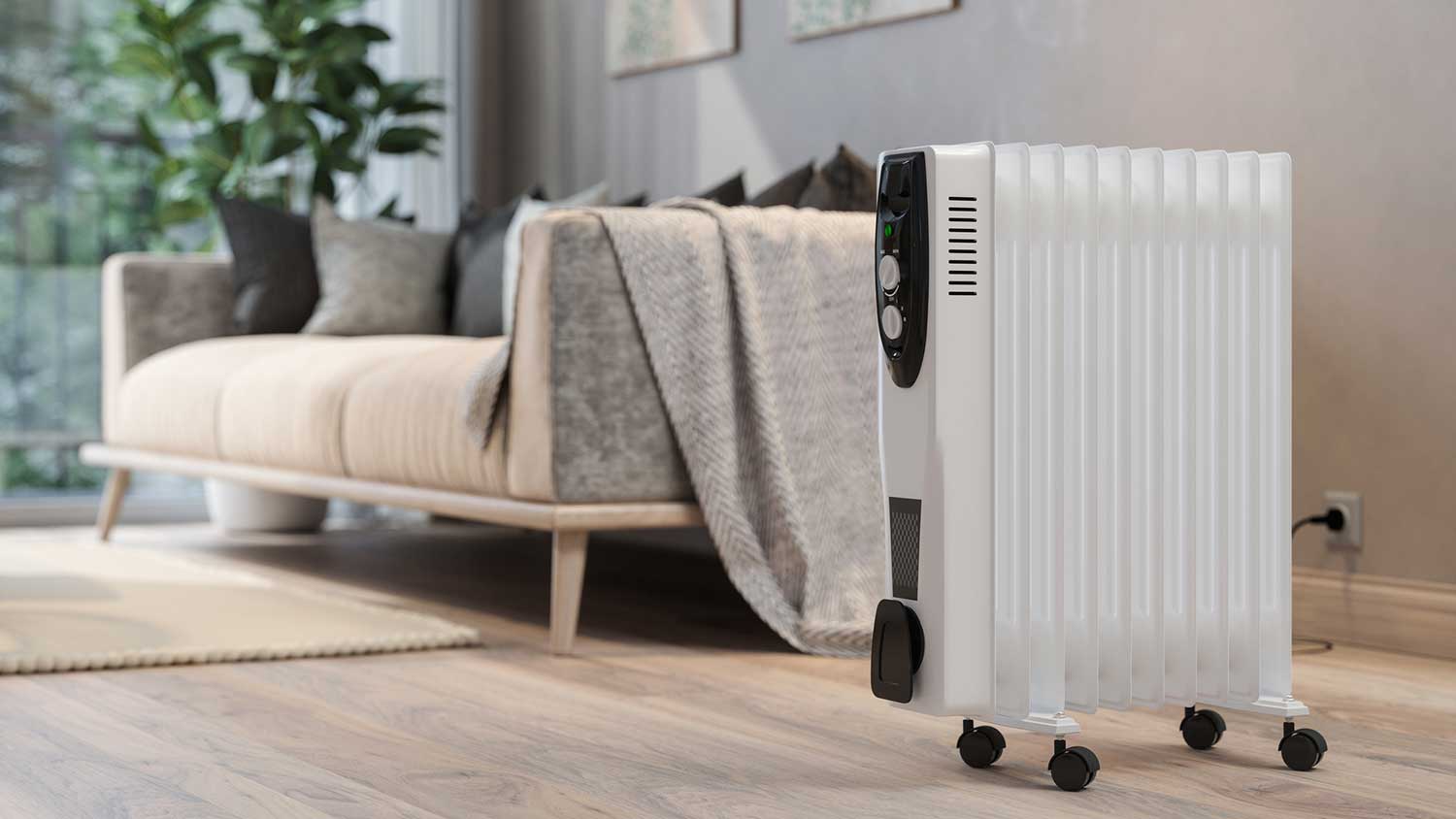 Electric heater connected in the living room