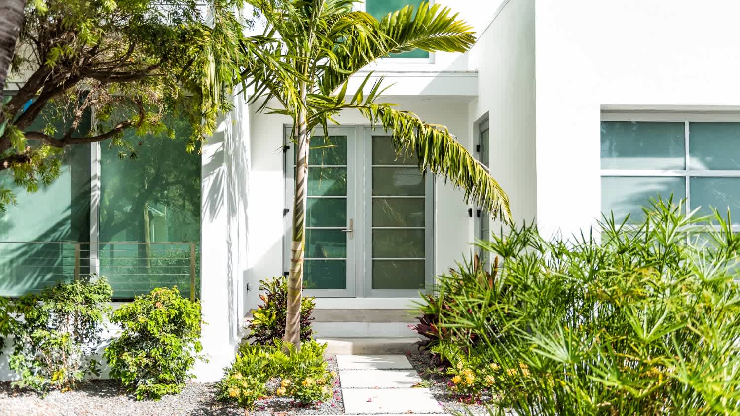 Luxury modern entrance architecture of house