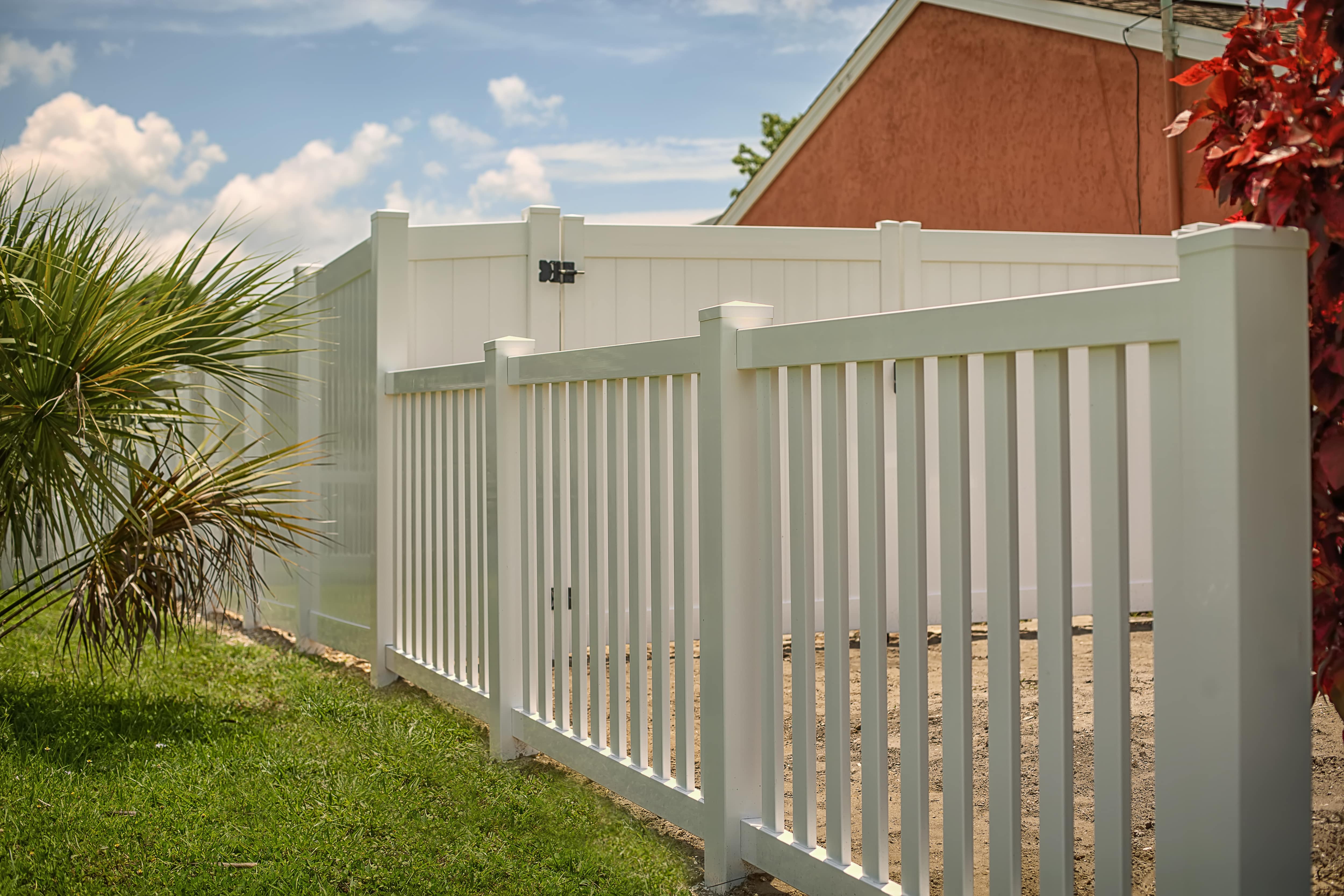 White vinyl fencing