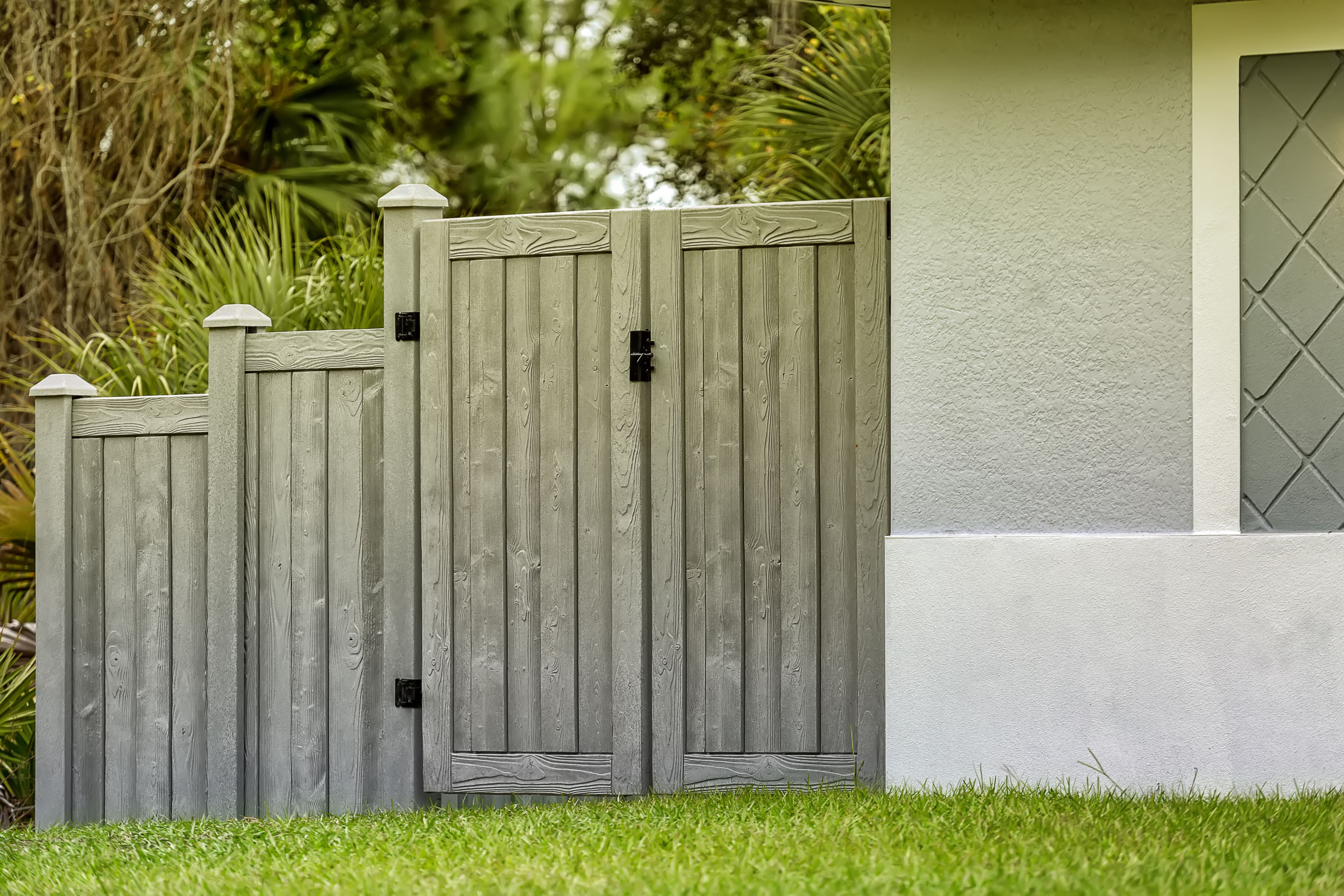 Dark gray composite fence gate