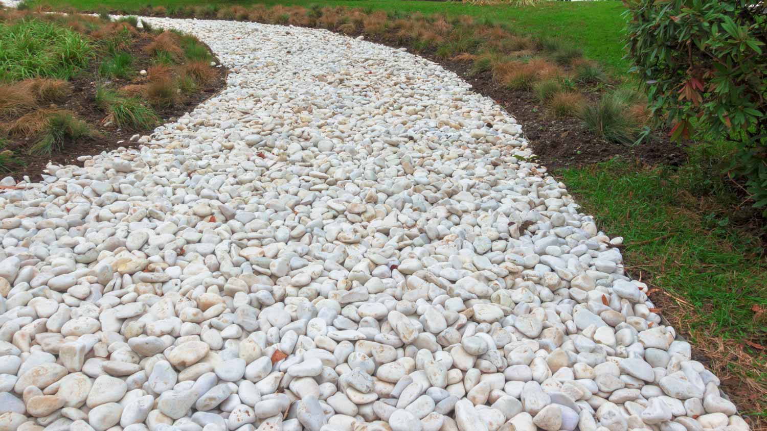 Walkway white gravel