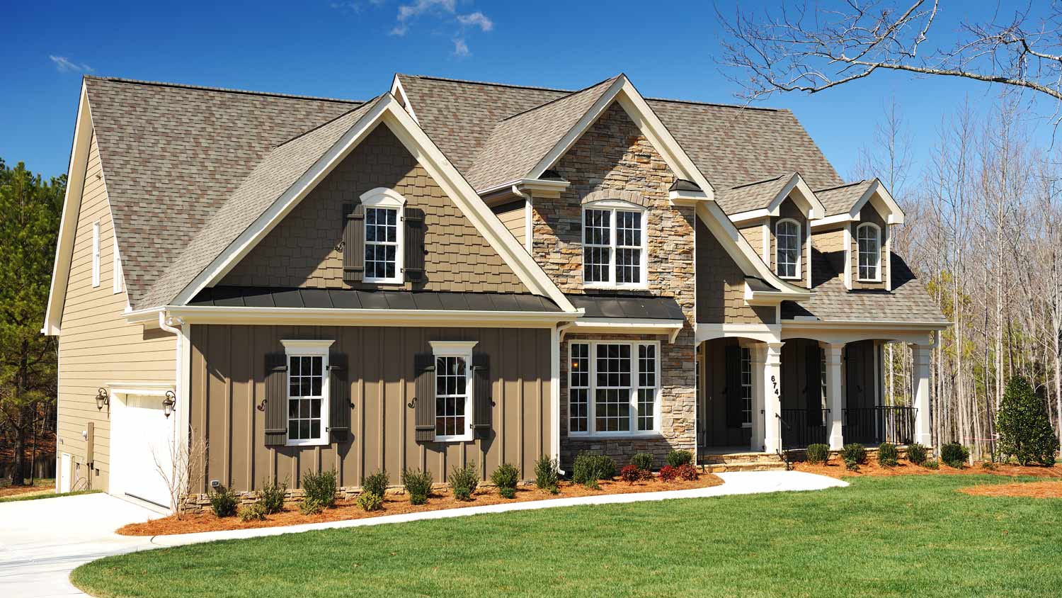 The exterior of a house on a bright day