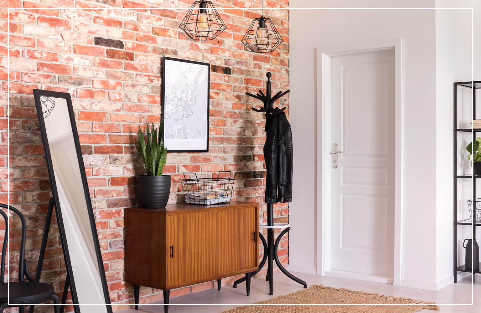 faux brick accent wall