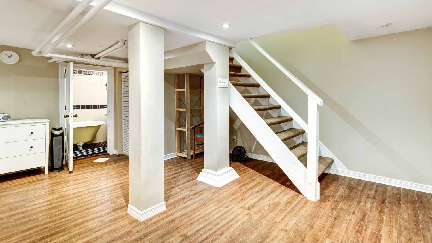A modern renovated basement