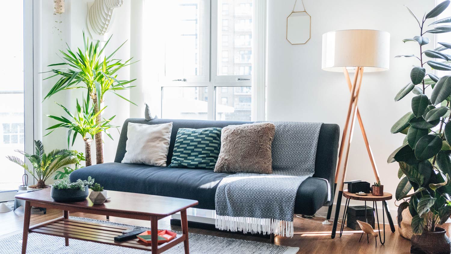 A modern, bright and stylish living room
