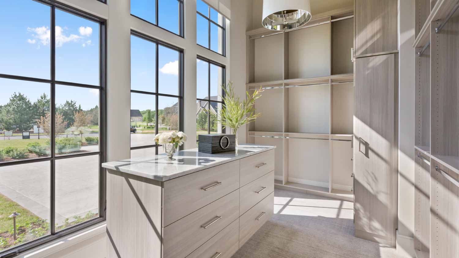Walk in closet with a view
