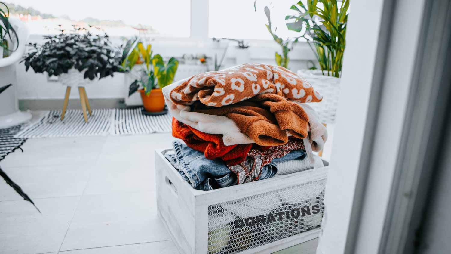 A box full of clothes for charity