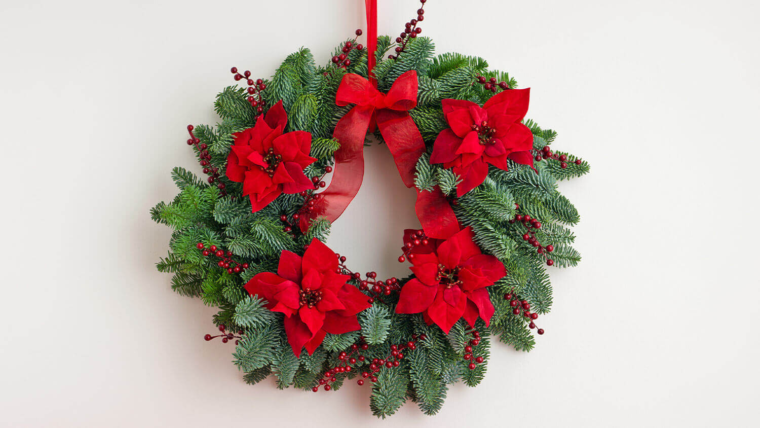 winter red flower wreath