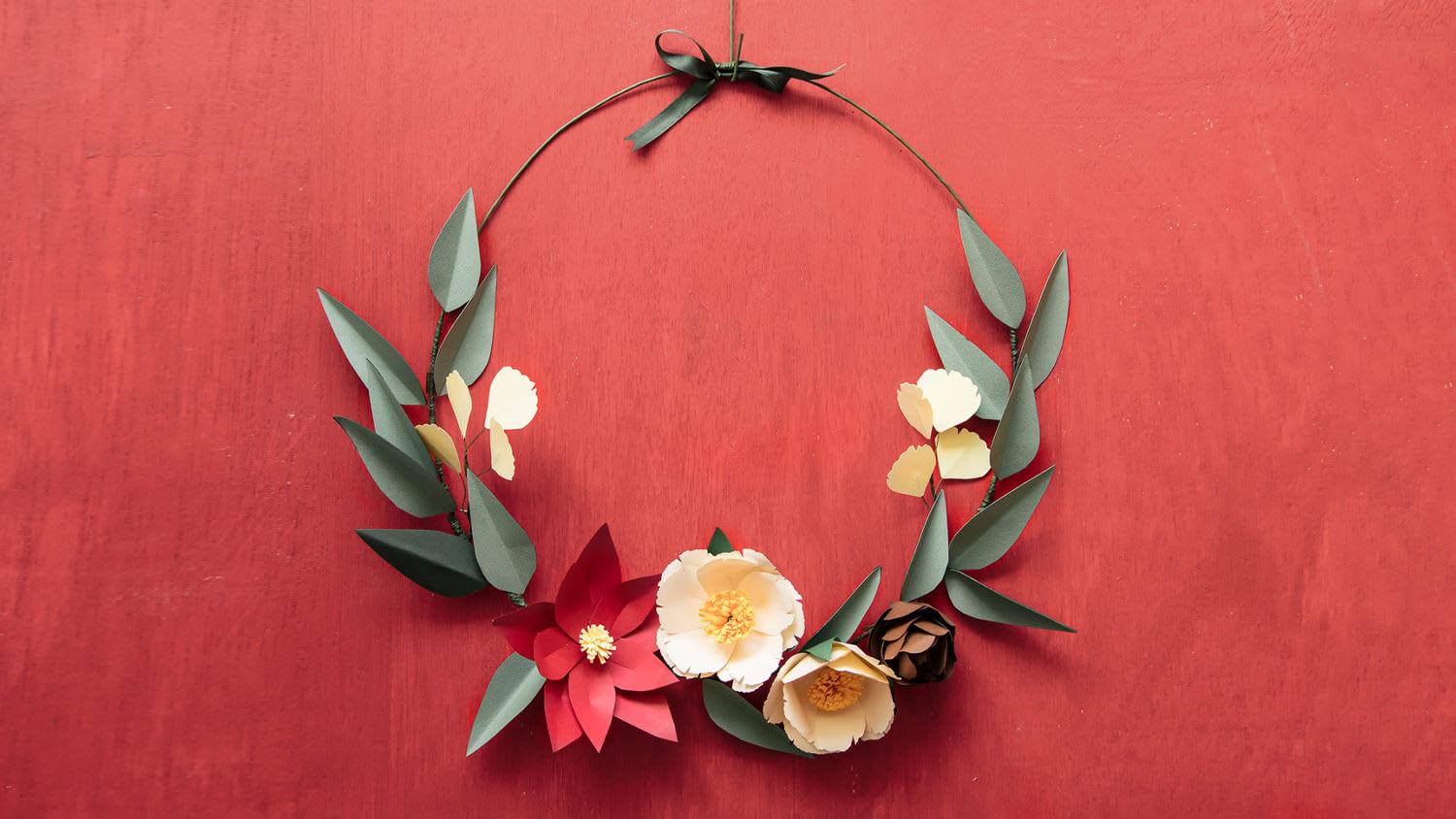 paper cutout homemade wreath