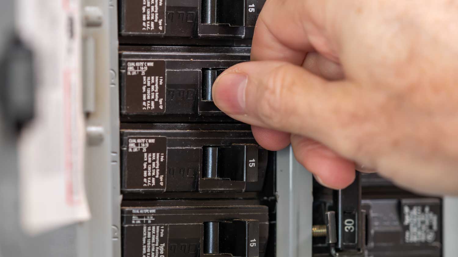 Electrician turning off power