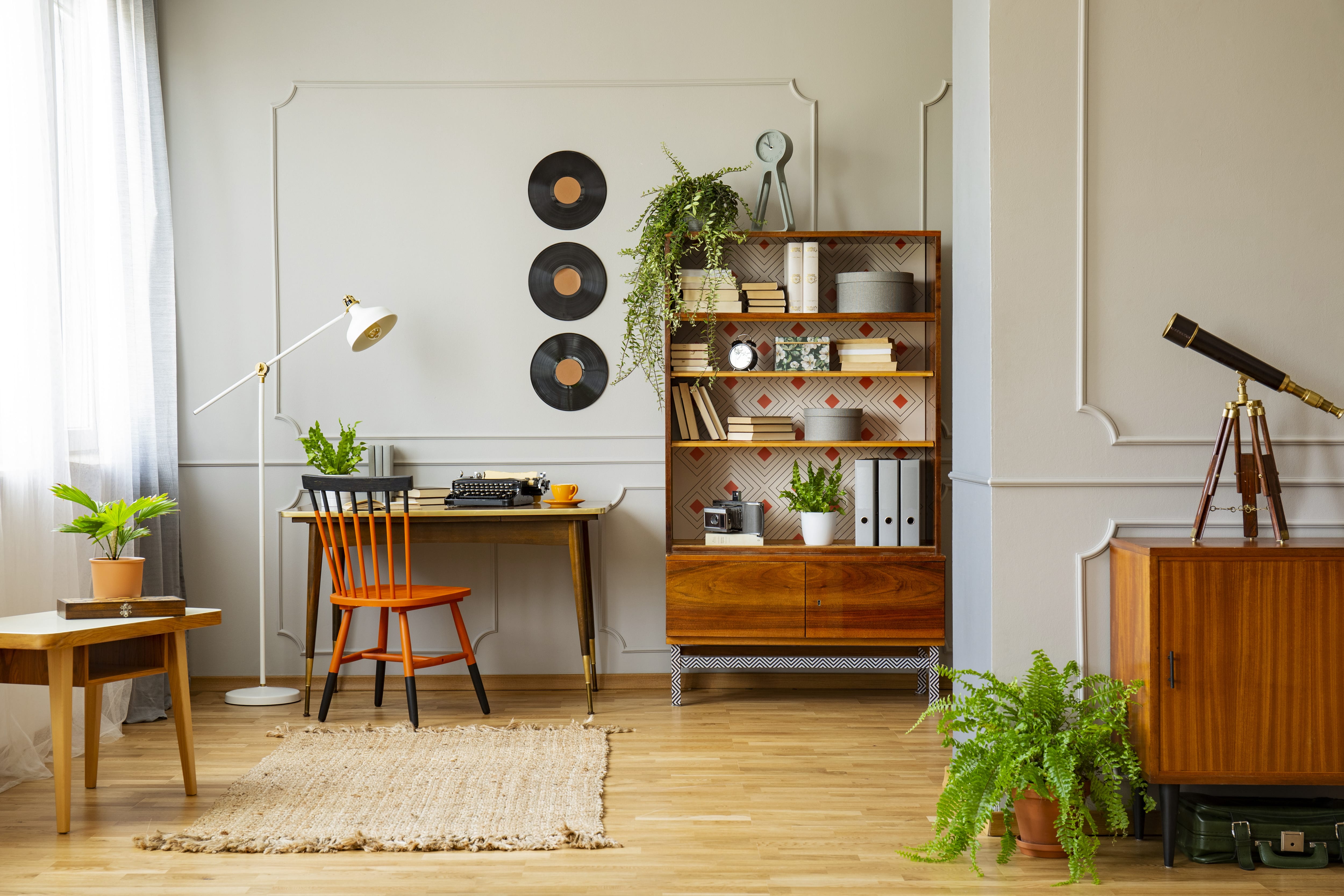 Vinyl records decoration in office area