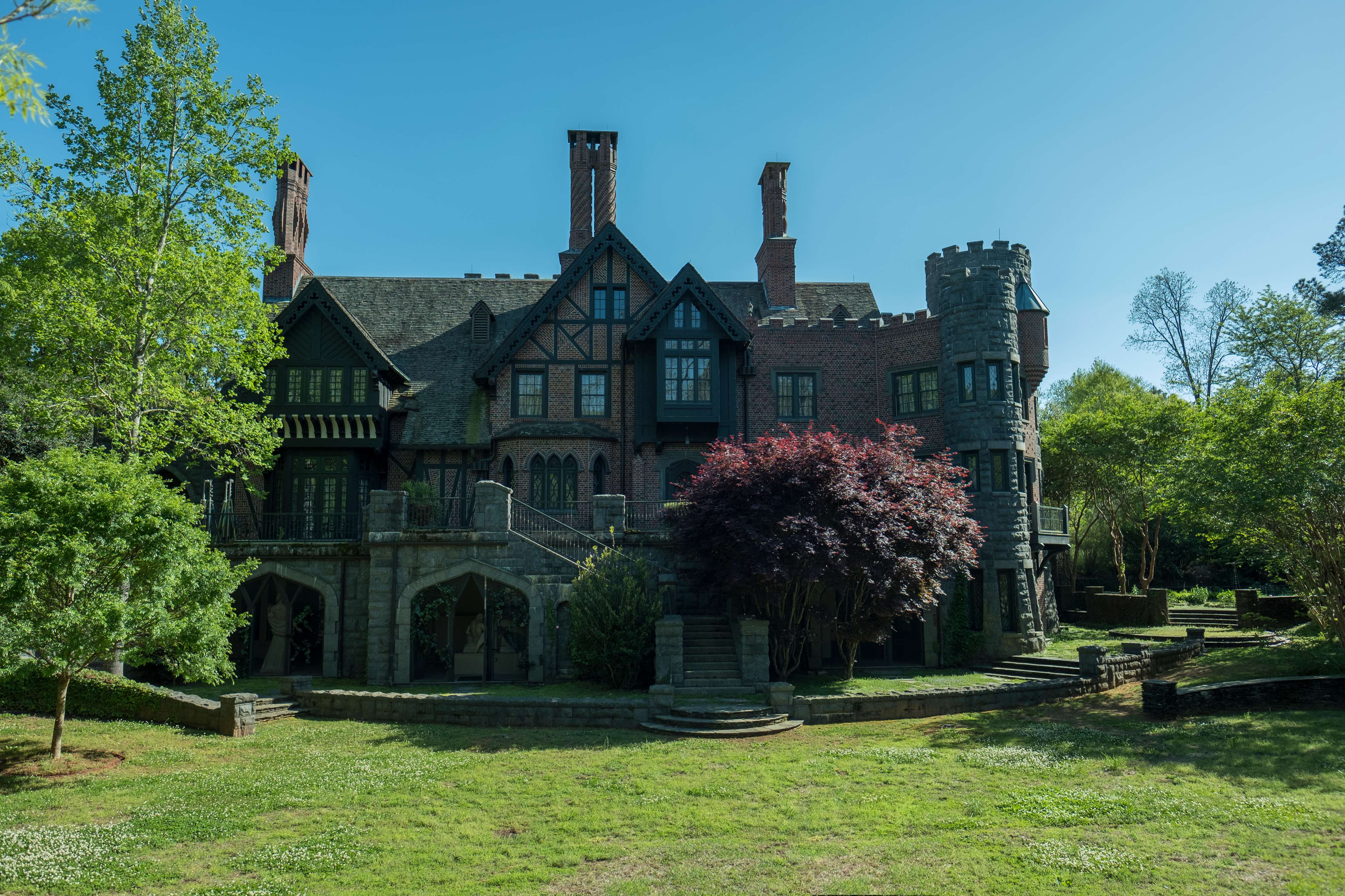 A large, spooky mansion
