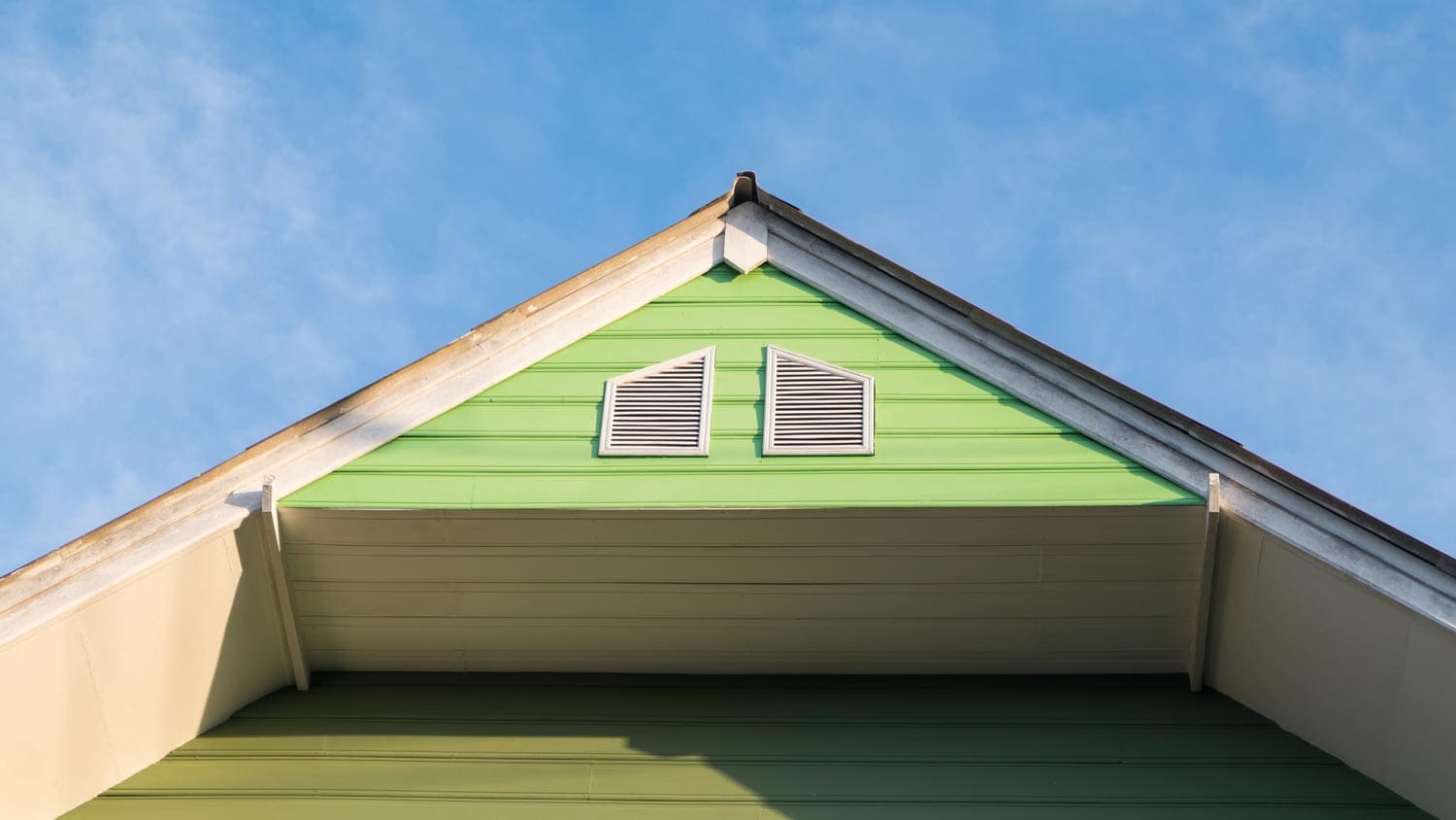 The exterior of attic vents in a green house