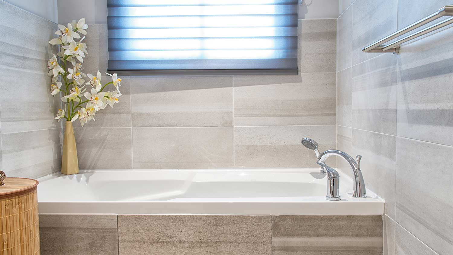 bathtub in modern bathroom