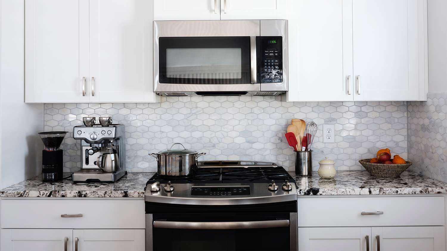 built in microwave above stove