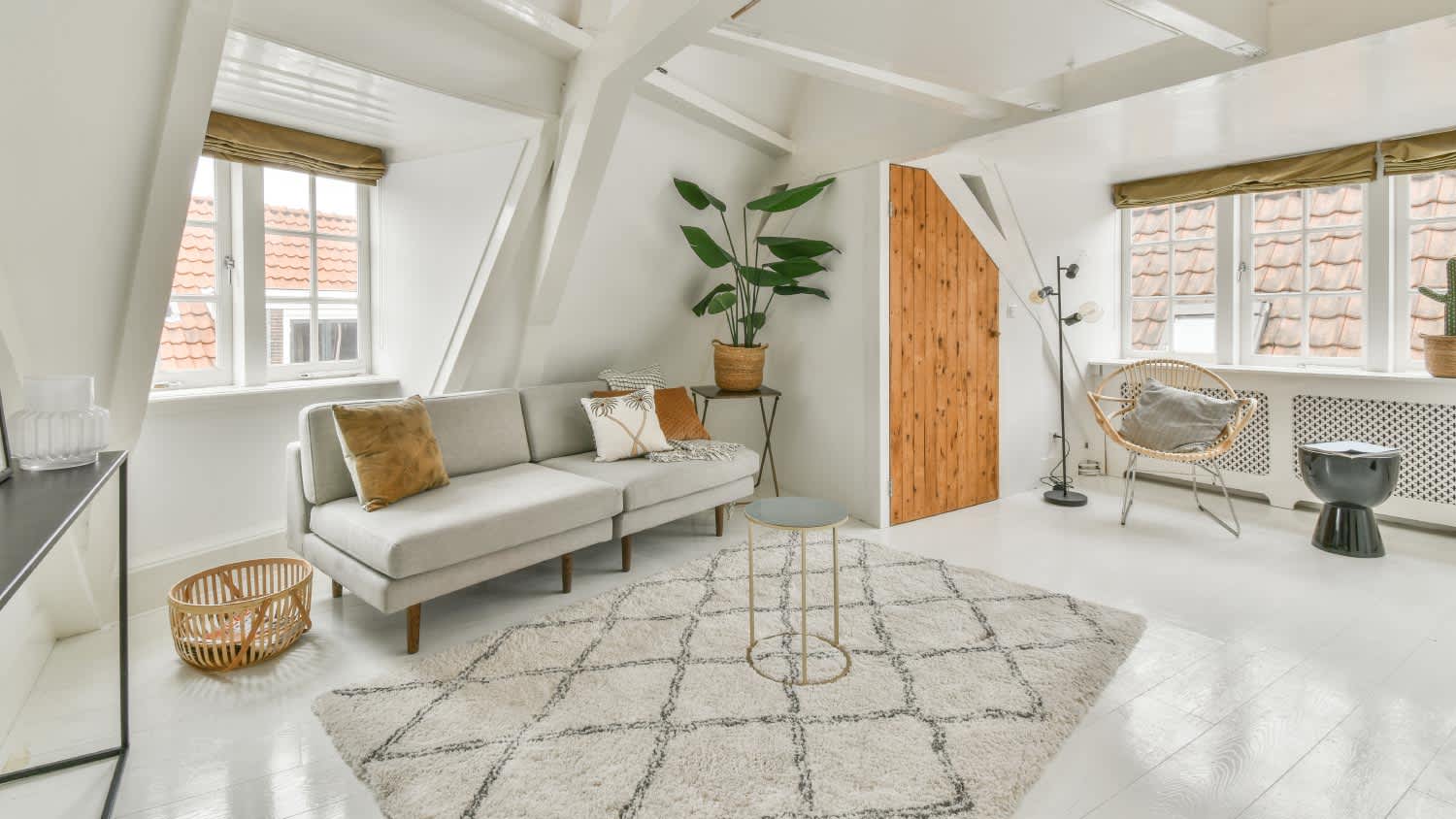 An interior of living room with couch