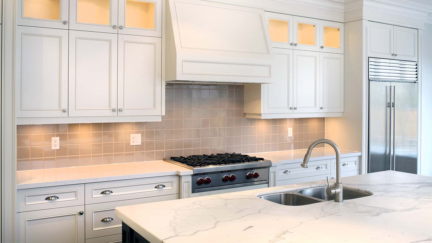 kitchen with newly installed under cabinet lights