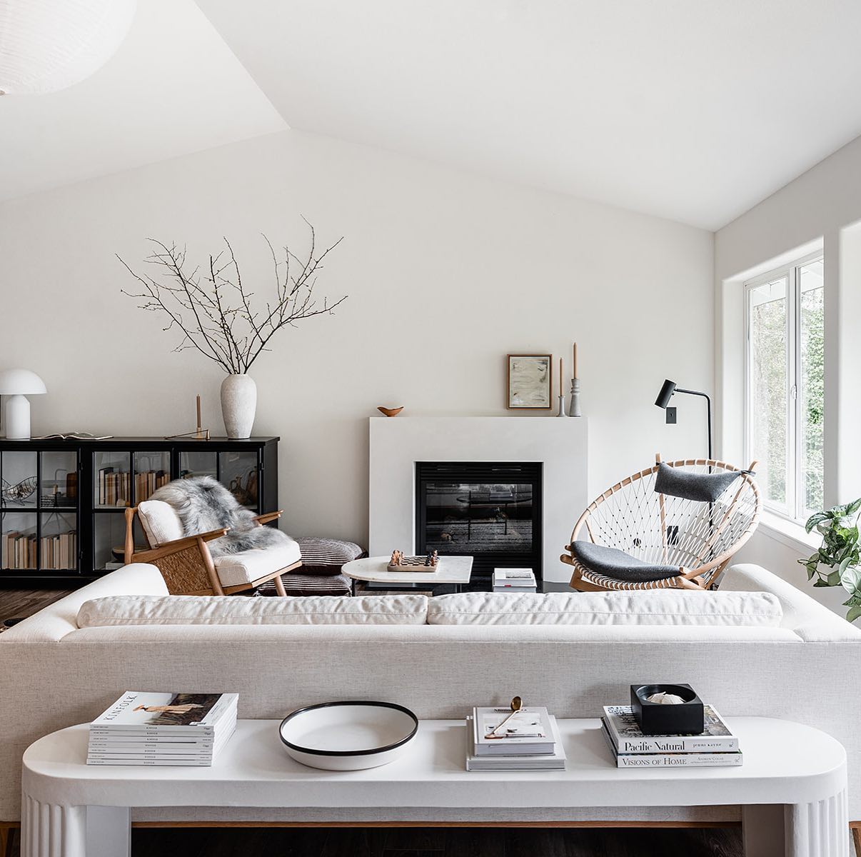 White airy living room