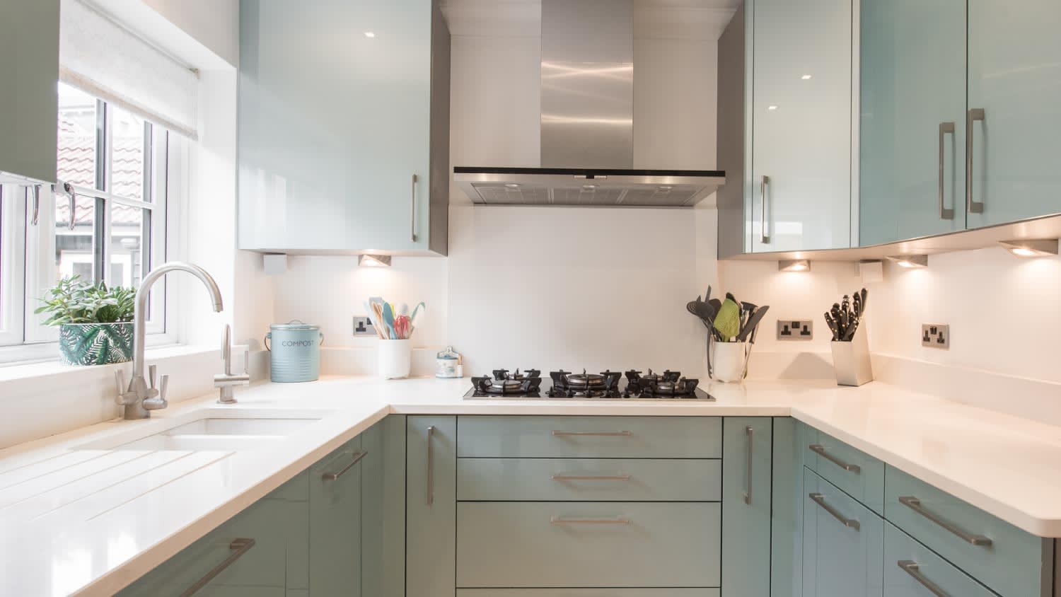 A general interior view of a modern kitchen