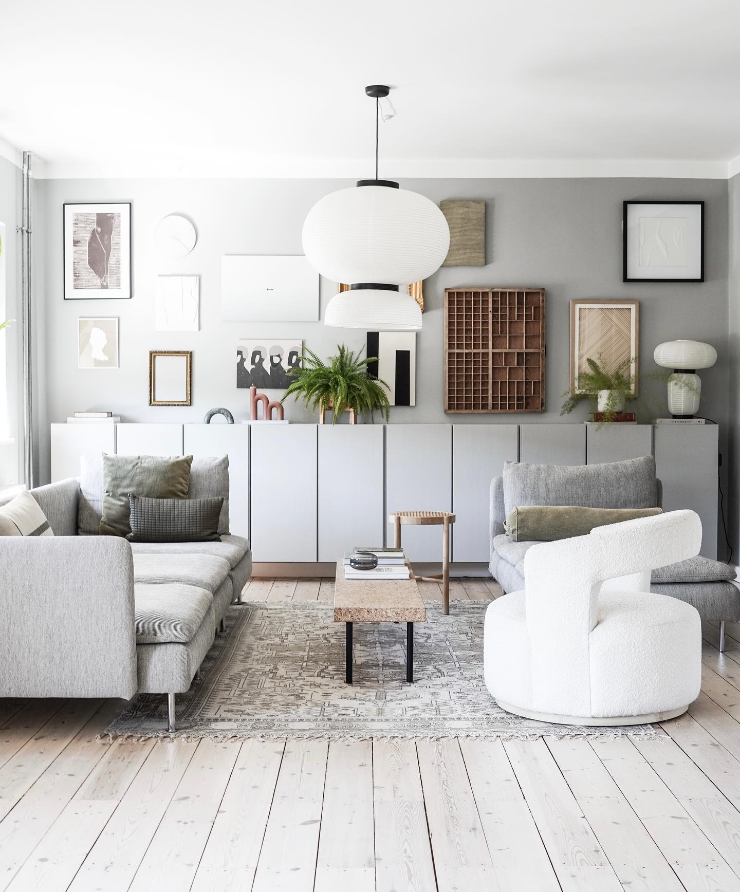 White and grey cabinets and furniture