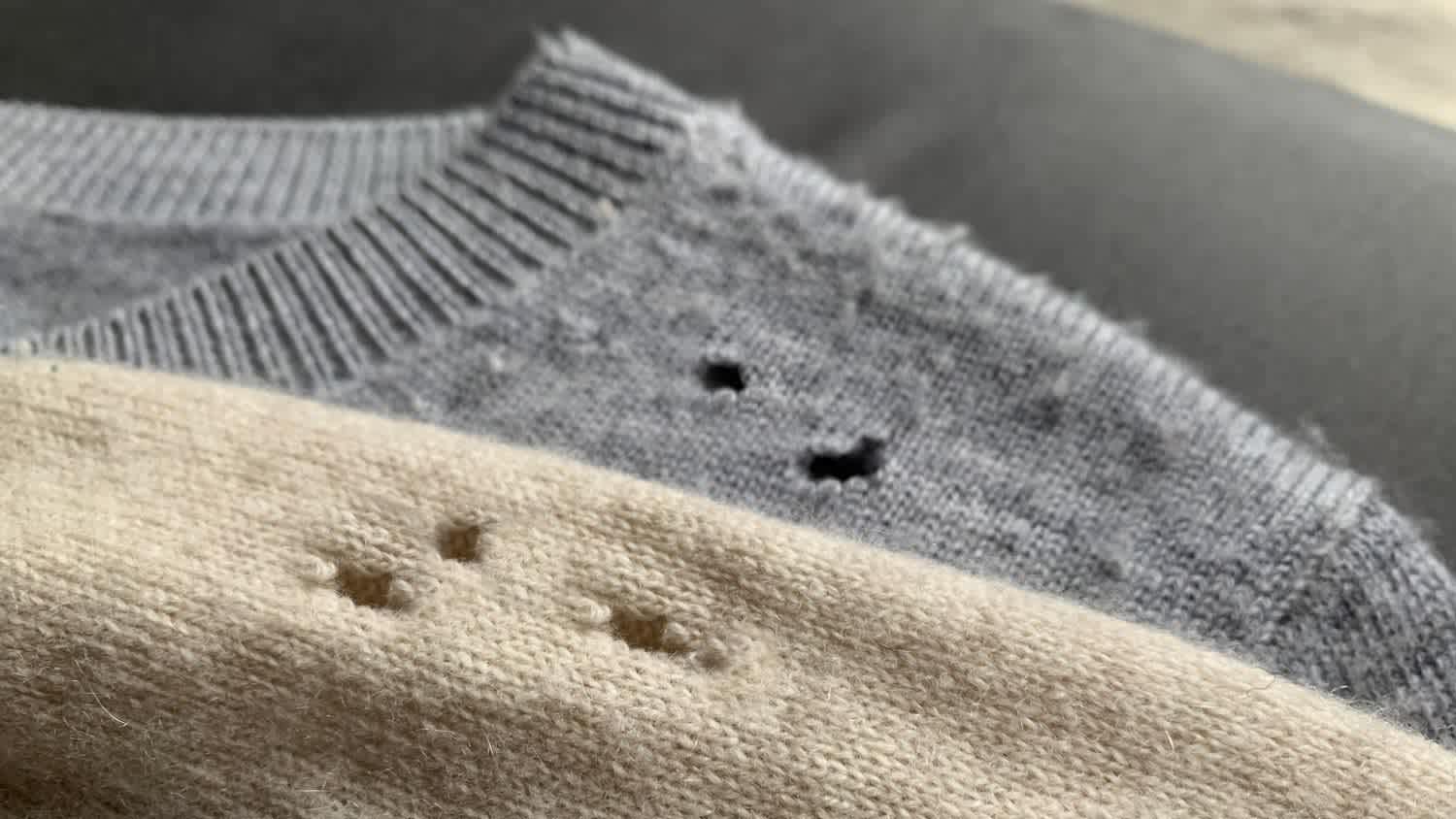 Sweaters with holes and damaged