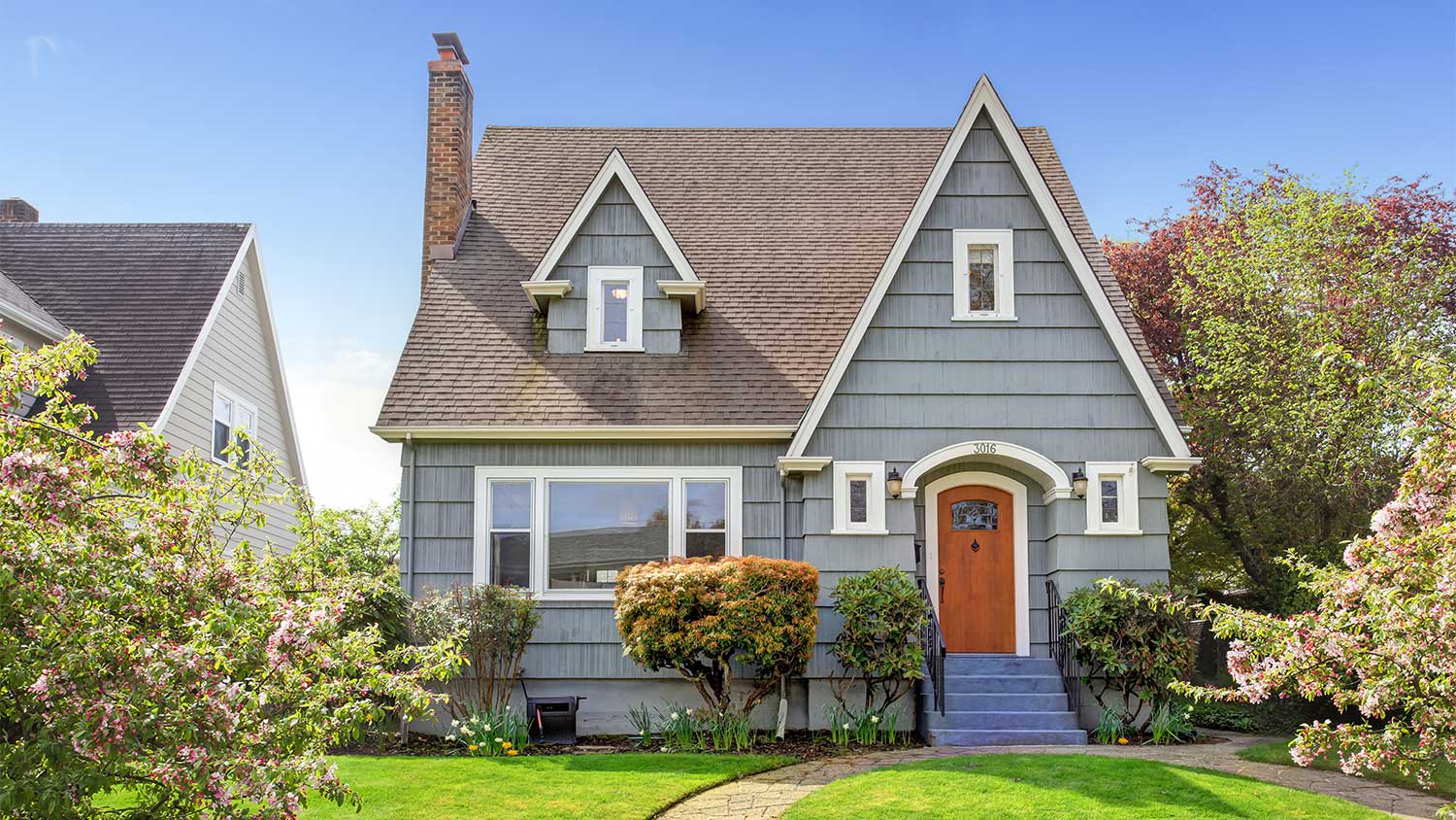 Blue house exterior