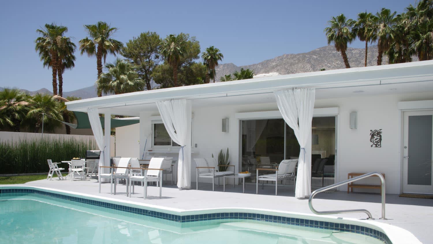 Pool and patio mid-century house