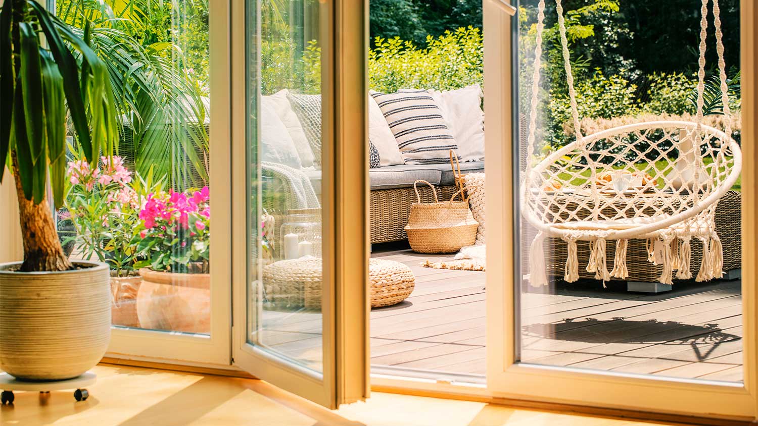 A view of sunny windows in a house
