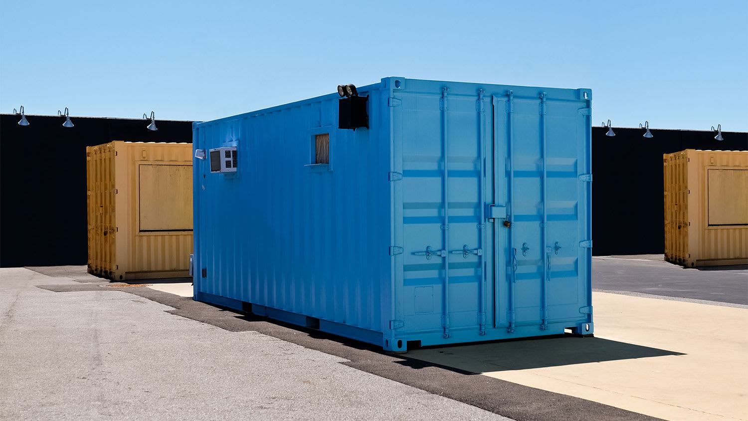 A view of shipping containers