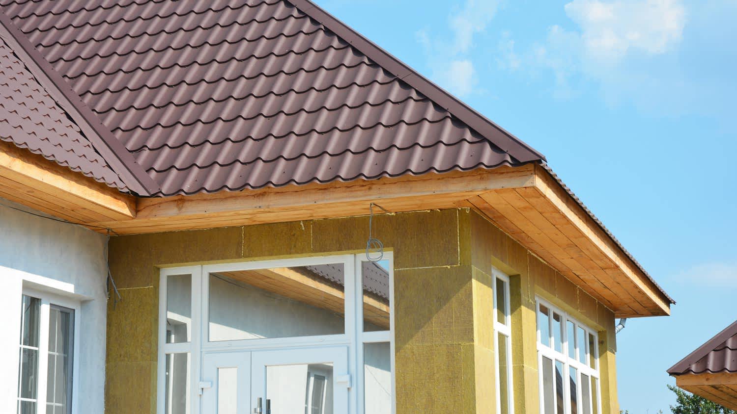 A house with wooden soffit