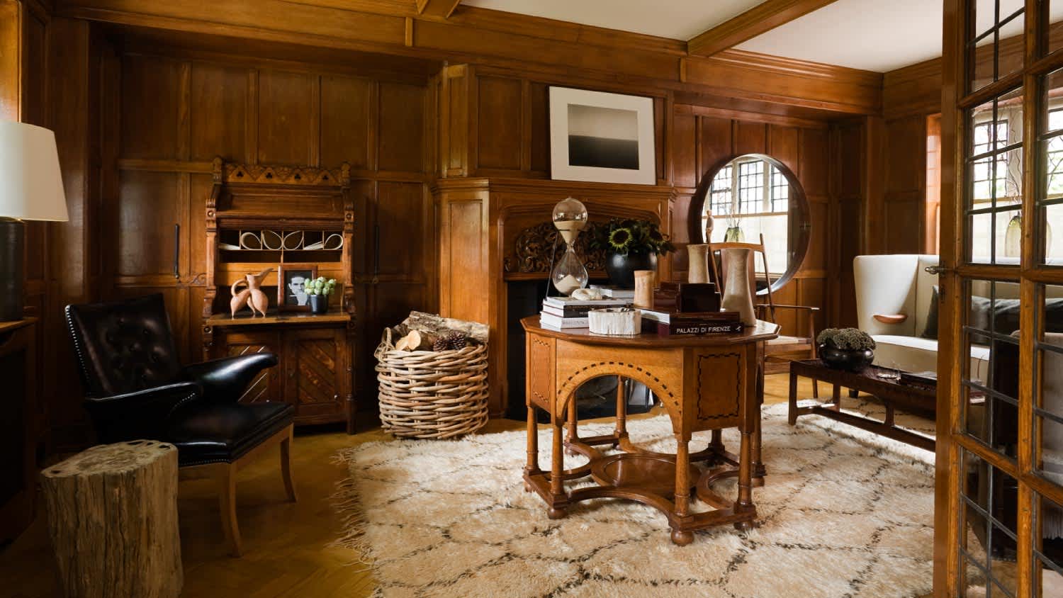 A nice room with wood walls