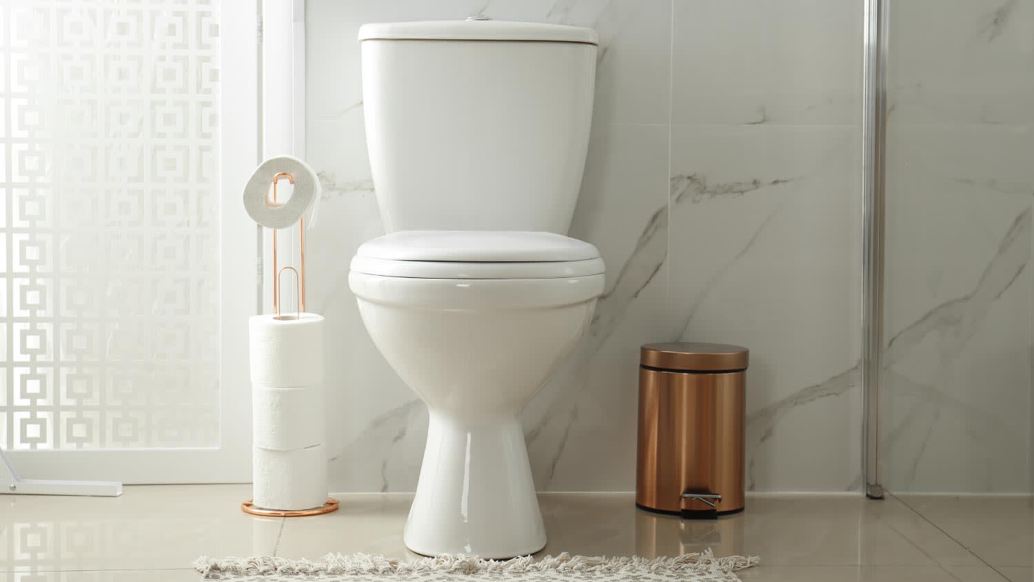 Toilet bowl in modern bathroom