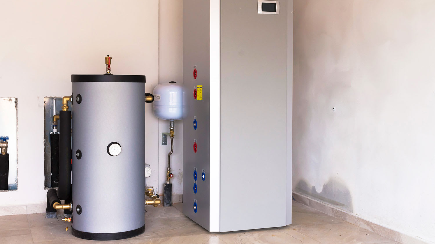 Heat pump water heater in a boiler room