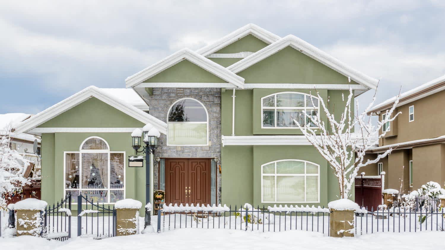 typical american house in winter
