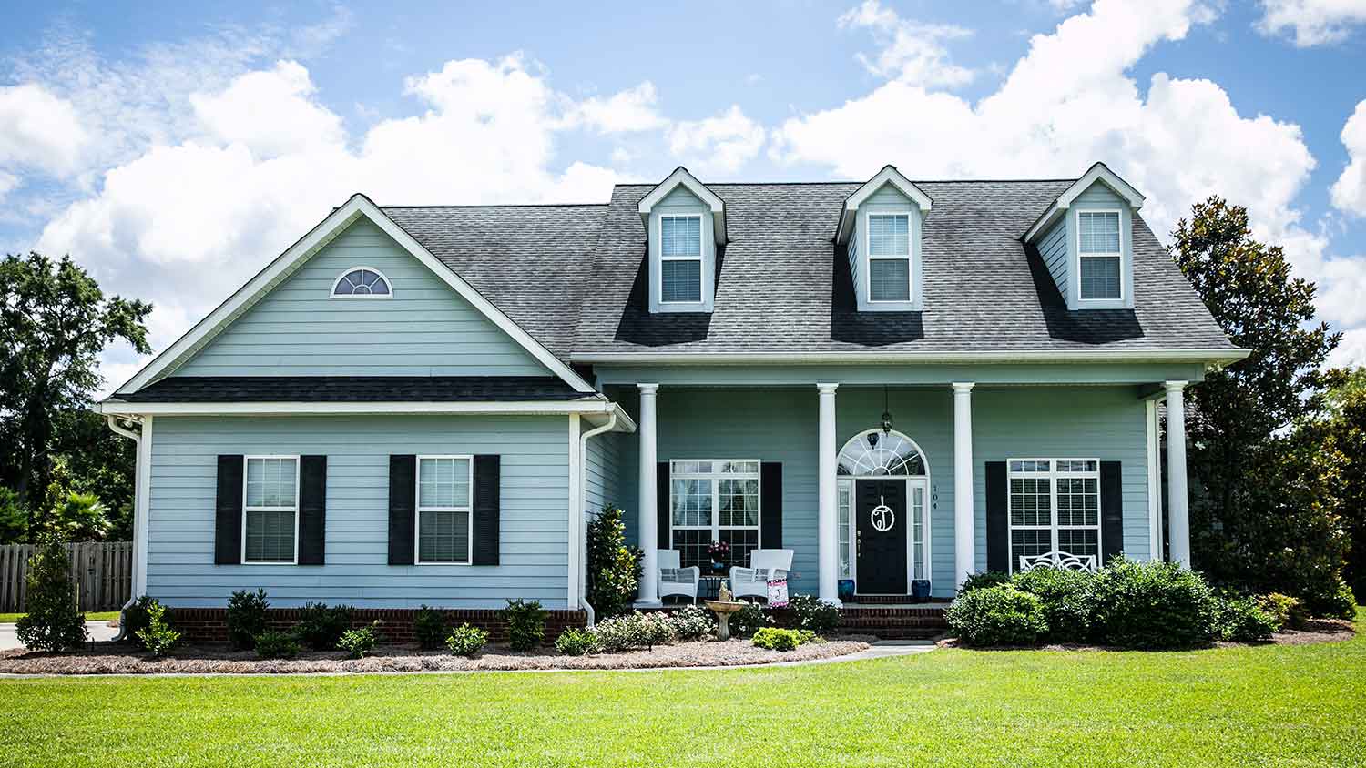 Suburban house with dormer windows