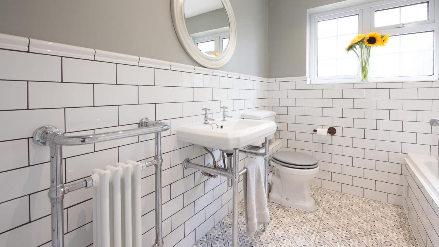 A general view of a white bathroom