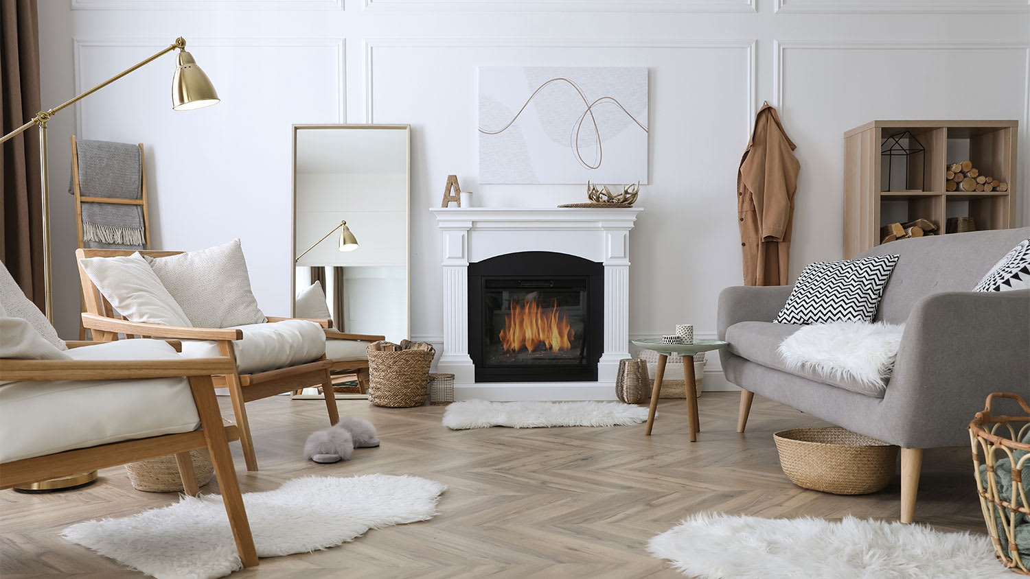 A view of a cozy living room